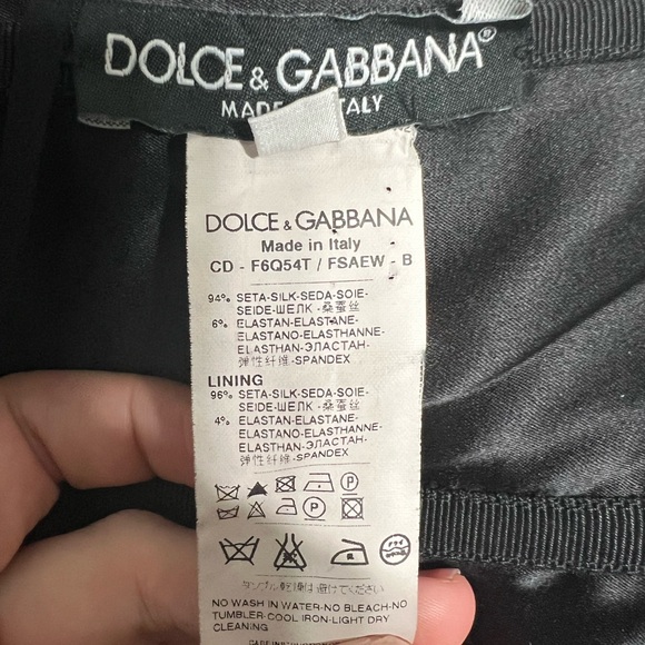 DOLCE & GABANNA VINTAGE WHITE/BLACK DOTS SILK BUSTIER MIDI STRAPLESS DRESS SZ 6 - Picture 12 of 16